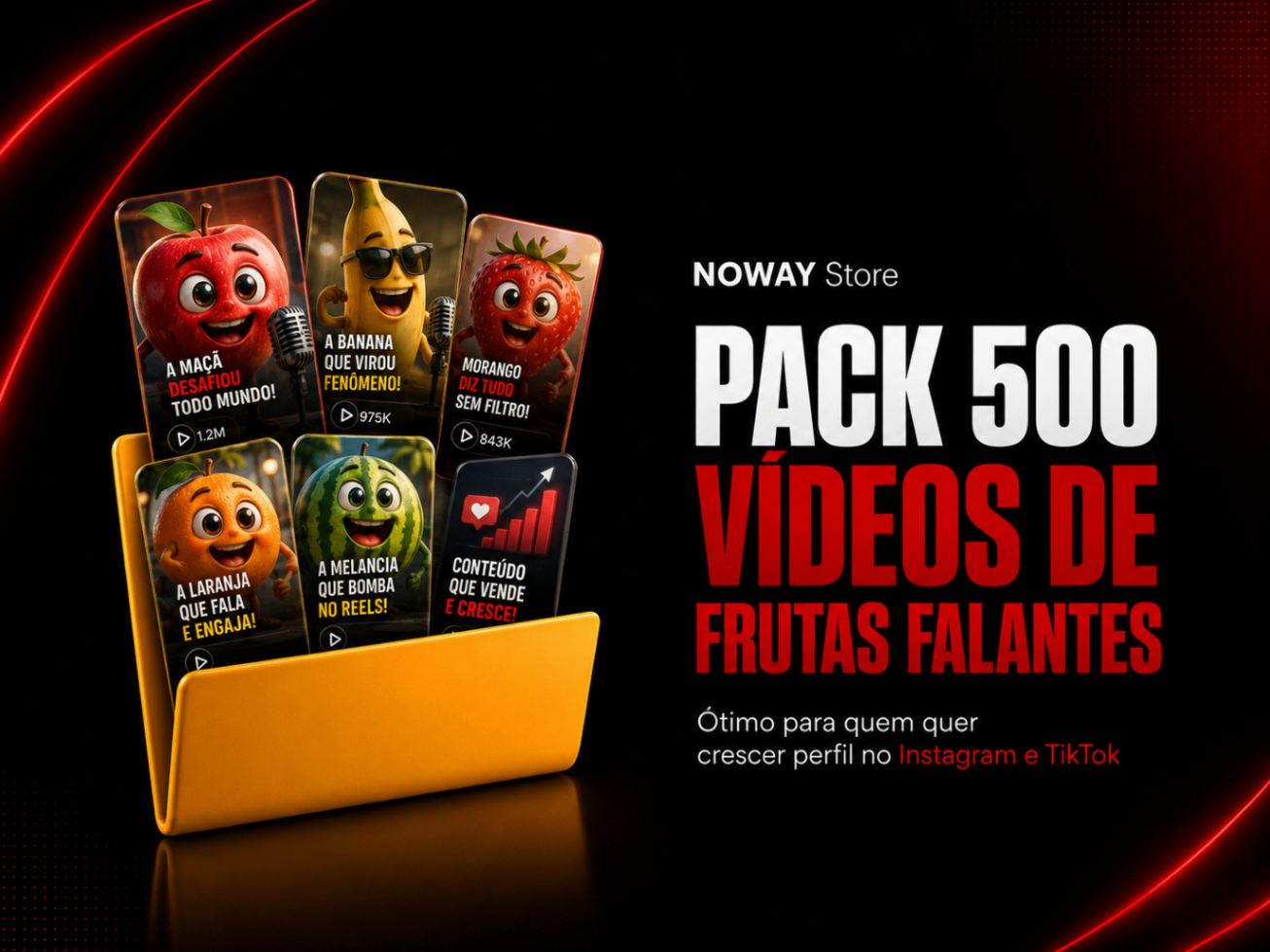🍓 PACK 500 FRUTAS FALANTES — VÍDEOS VIRAIS